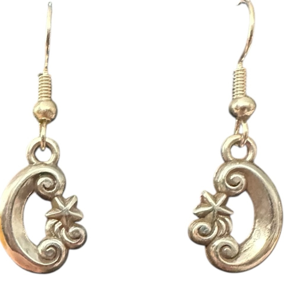 BRIGHTON silver crescent moons "DREAM" French Wire earrings 1441 - Picture 3 of 4